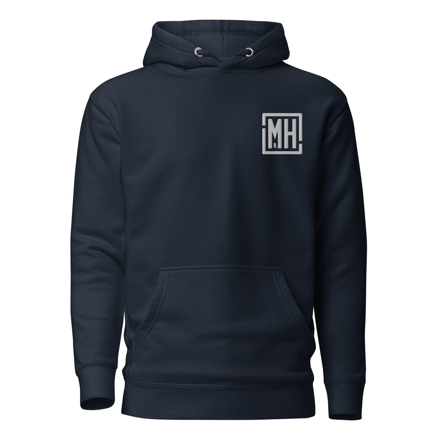 Navy blue unisex Foden Telehandler Hoodie with front pouch pocket and MH logo on chest