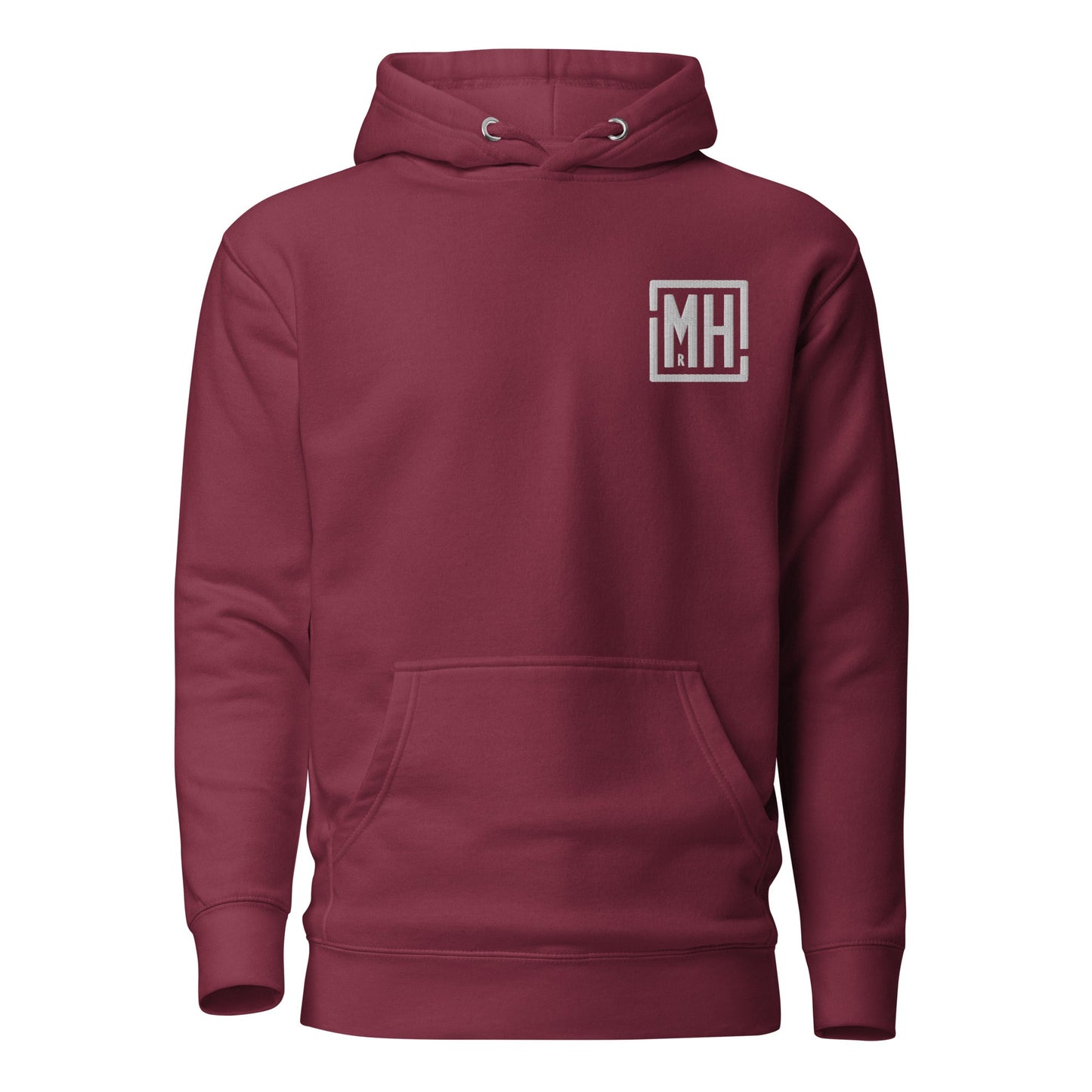 Maroon Foden Telehandler unisex hoodie with front pouch pocket and chest logo print