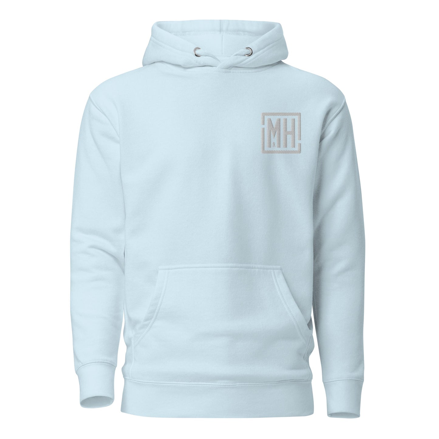 Light blue Foden Telehandler unisex hoodie with front pouch pocket and 3-panel hood.