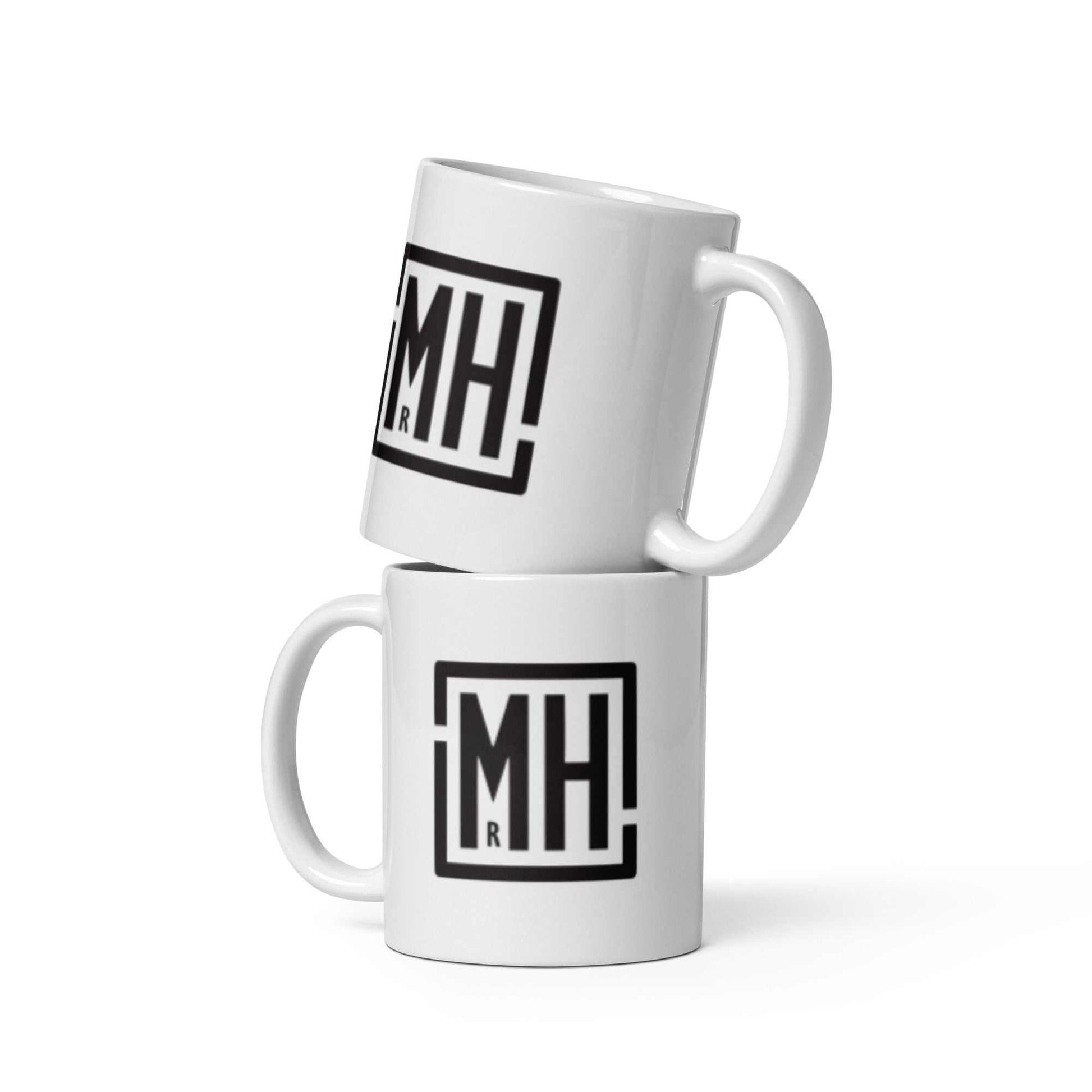 White glossy mug